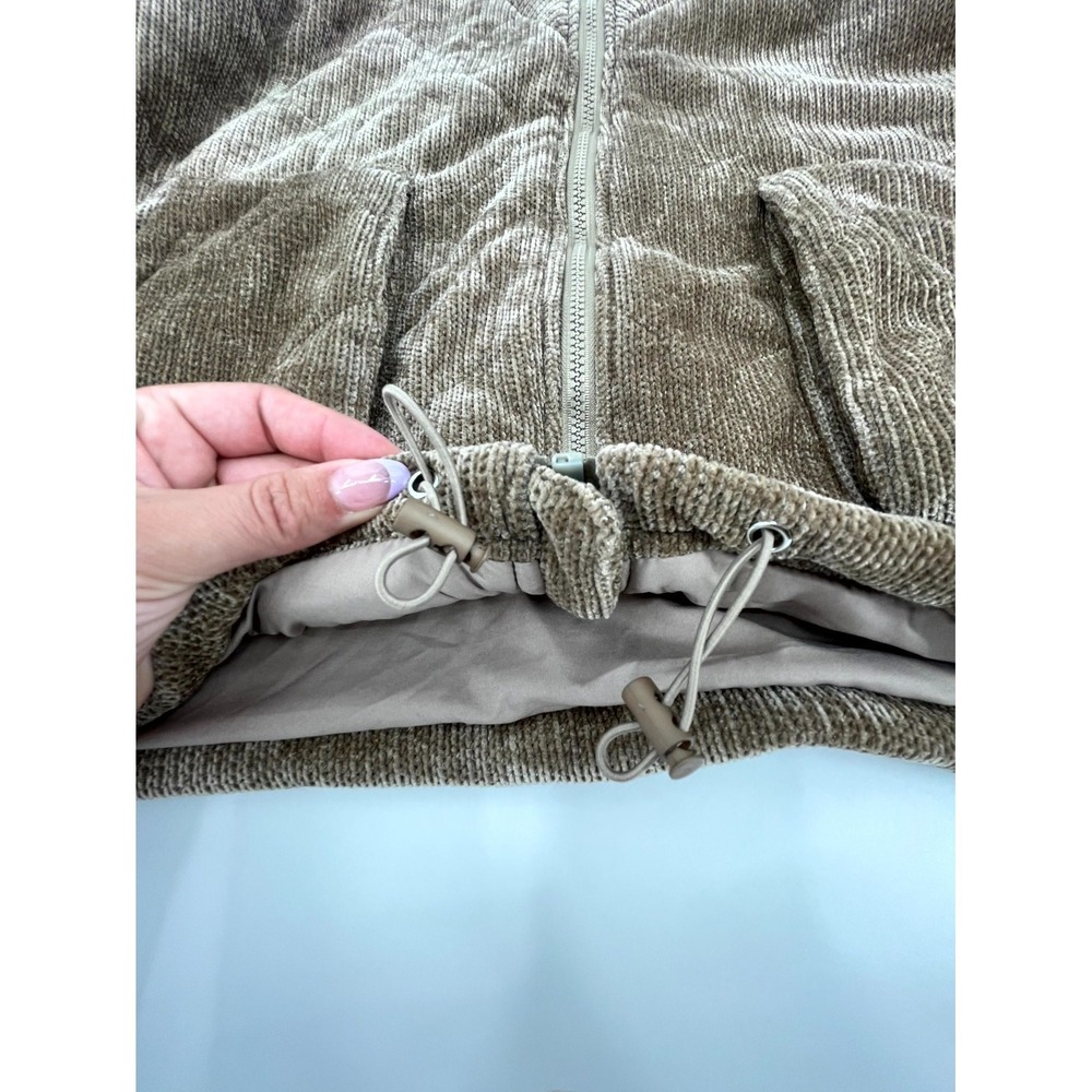 White Birch Black Label Corduroy Jacket Womens Large Tan Lined Mock Neck Zip Up - Picture 8 of 12